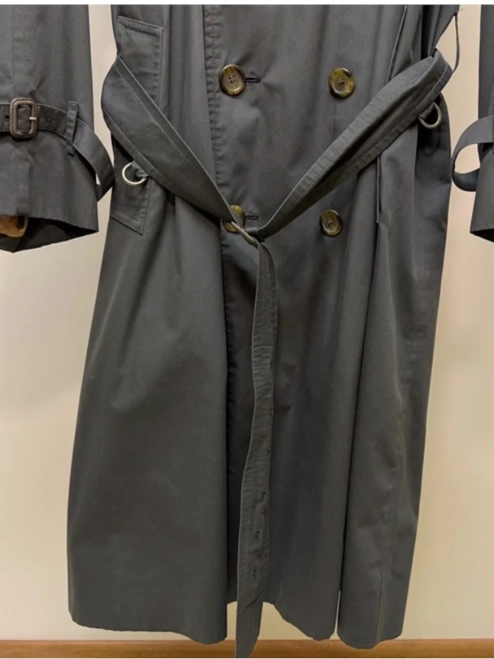 Burberry olive green Double-Breasted Trench Coat with Check Lining